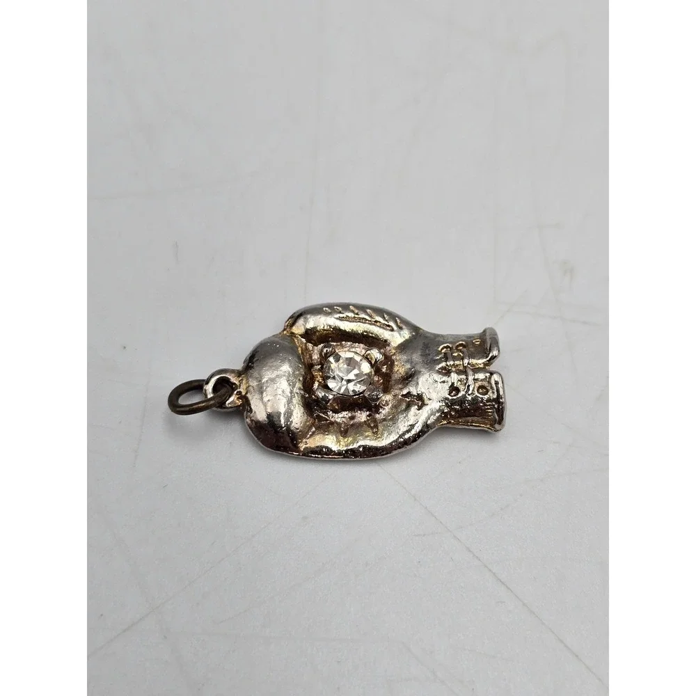 Unbranded‎ Boxing Glove Pendant Men Silver tone Good Rhinestone Charm Sports MMA